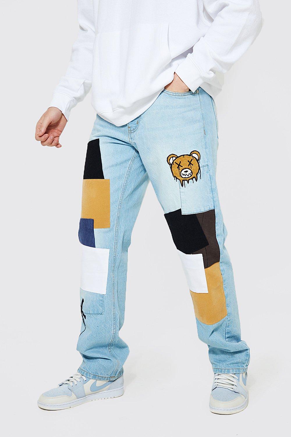 Patchwork jeans | boohoo UK